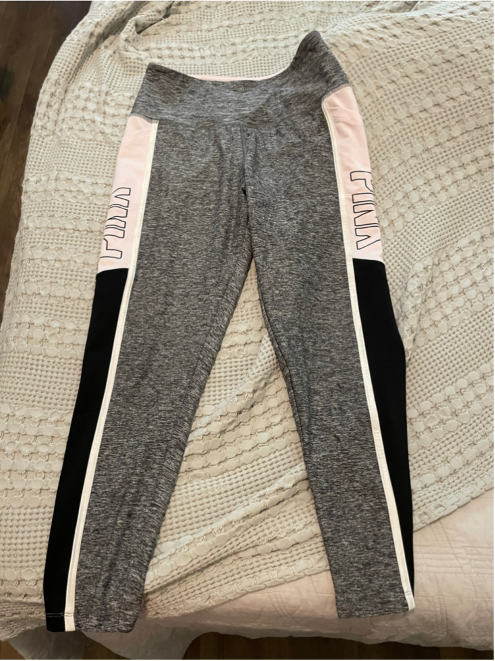Women's Victoria's Secret PINK Leggings Size M Grey Pink Black